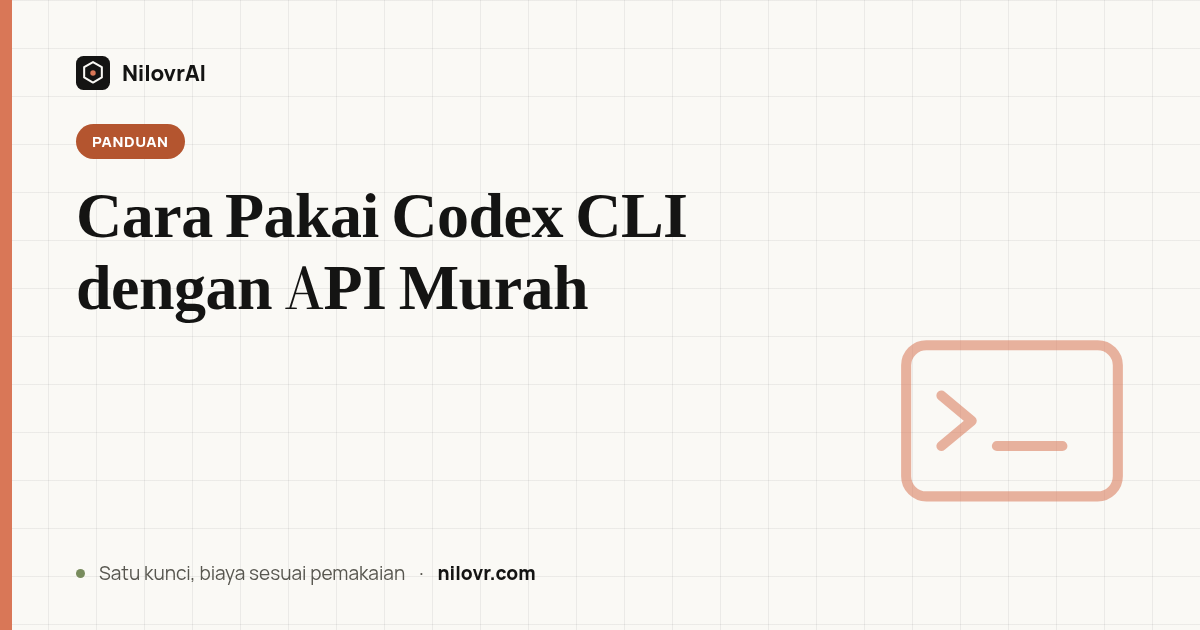 Cara Pakai Codex CLI dengan API Murah